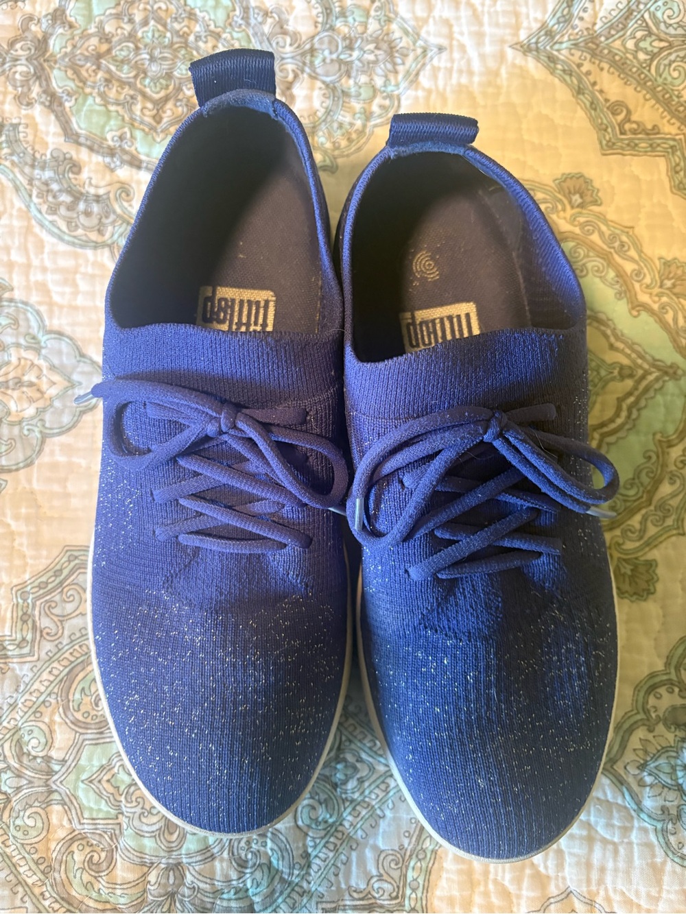 Fitflop Women's Knit Lace-Up Sneakers in Royal Blue